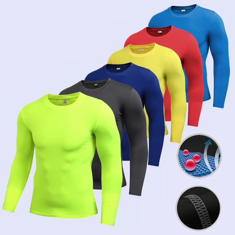 Men Compression Running T-Shirt Fitness Tight Long Sleeve Sport T-shirt Training