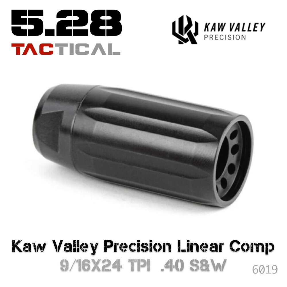 Kaw Valley Precision Linear Comp 9/16X24 TPI .40 S&W Black -6019