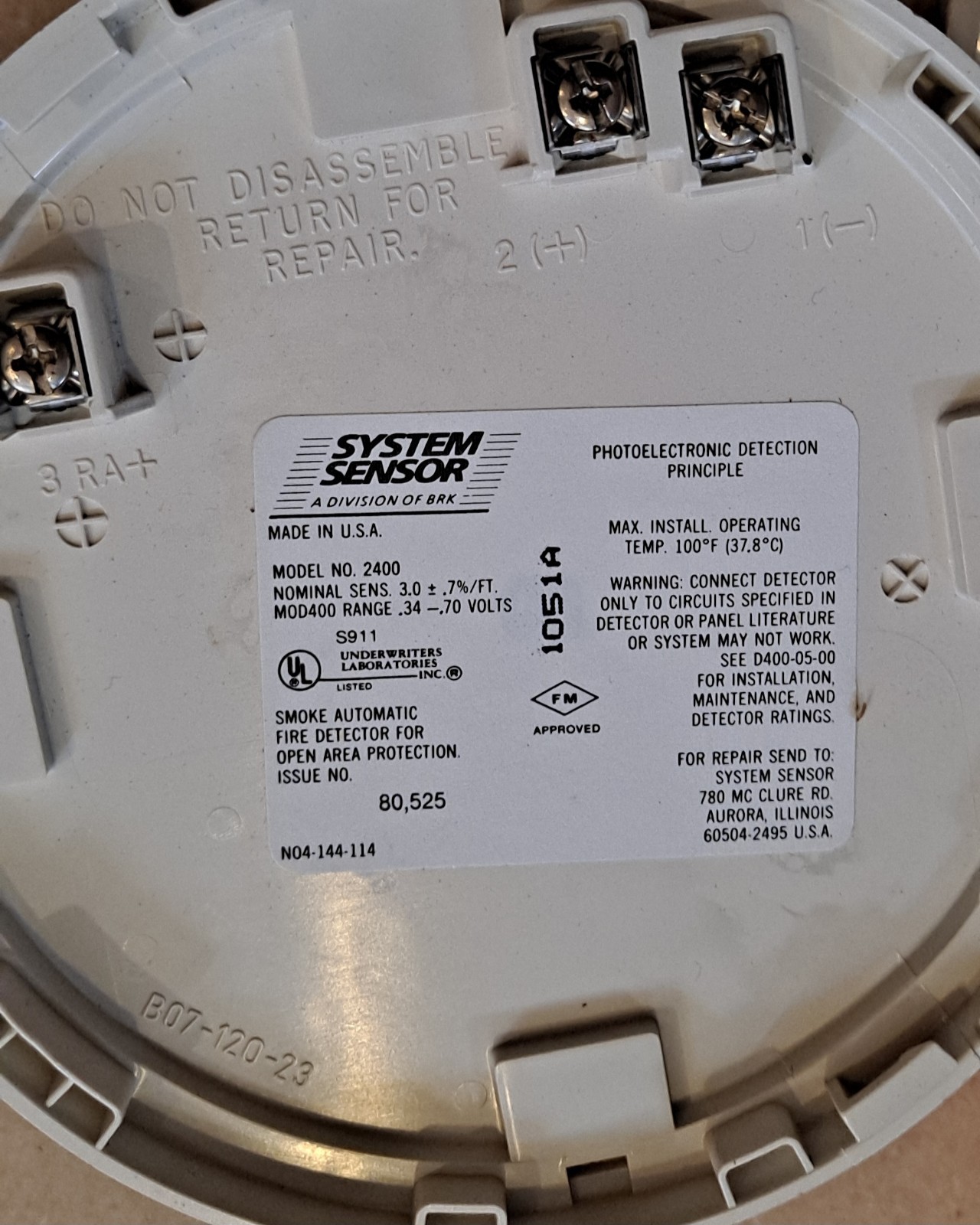System Sensor 2400 1051A 400 Series