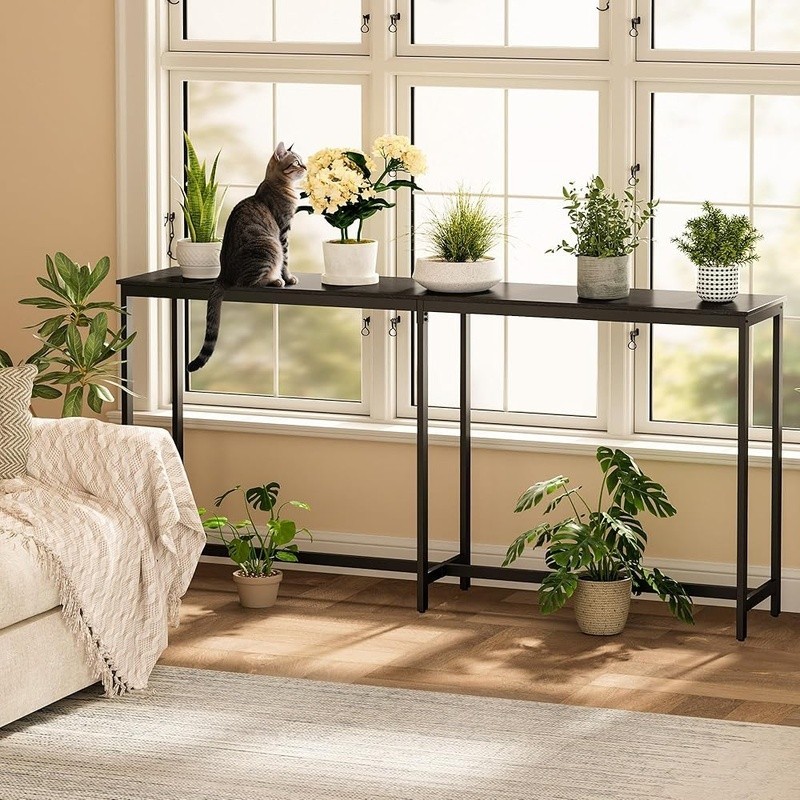 Narrow Space Saving Bar Table Metal Frame Kitchen Dining Breakfast Pub Table New
