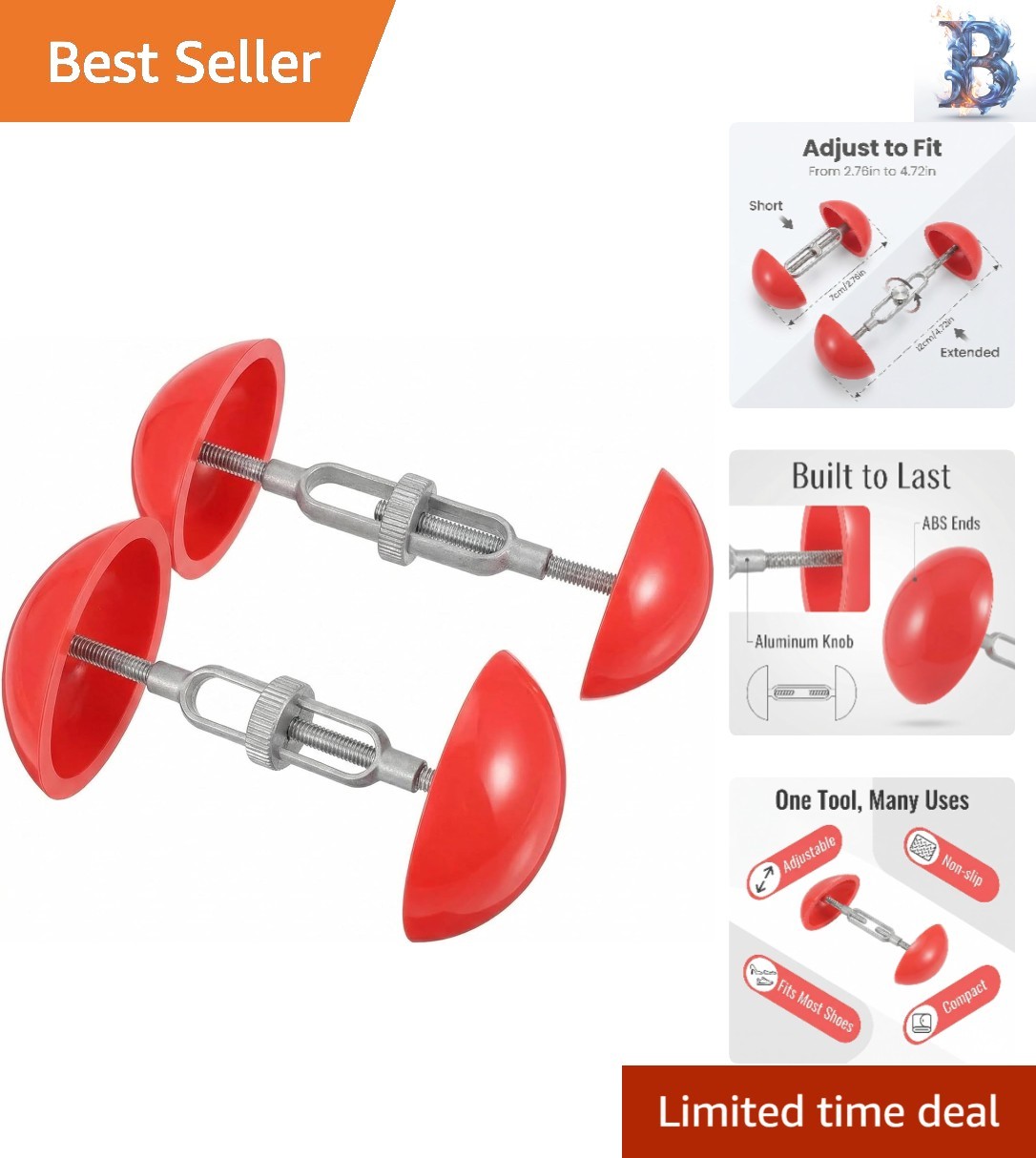 Adjustable Mini Shoe Stretchers - Non-Slip Comfort Expanders for Men & Women