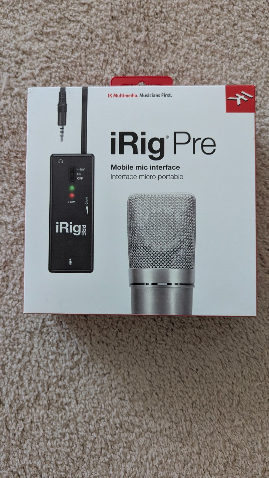 IK Multimedia iRig Pre Mobile XLR Mic Interface iPhone iPad Android **NEW**
