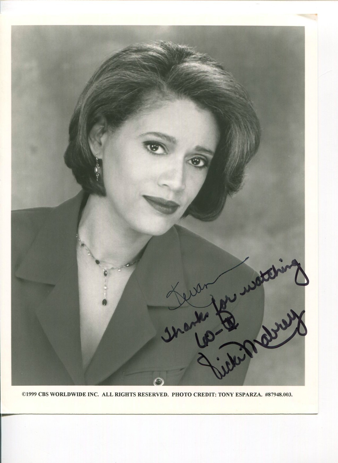 Vicki Mabrey ABC News Nightline CBS News 60 Minutes II Signed Autograph Photo
