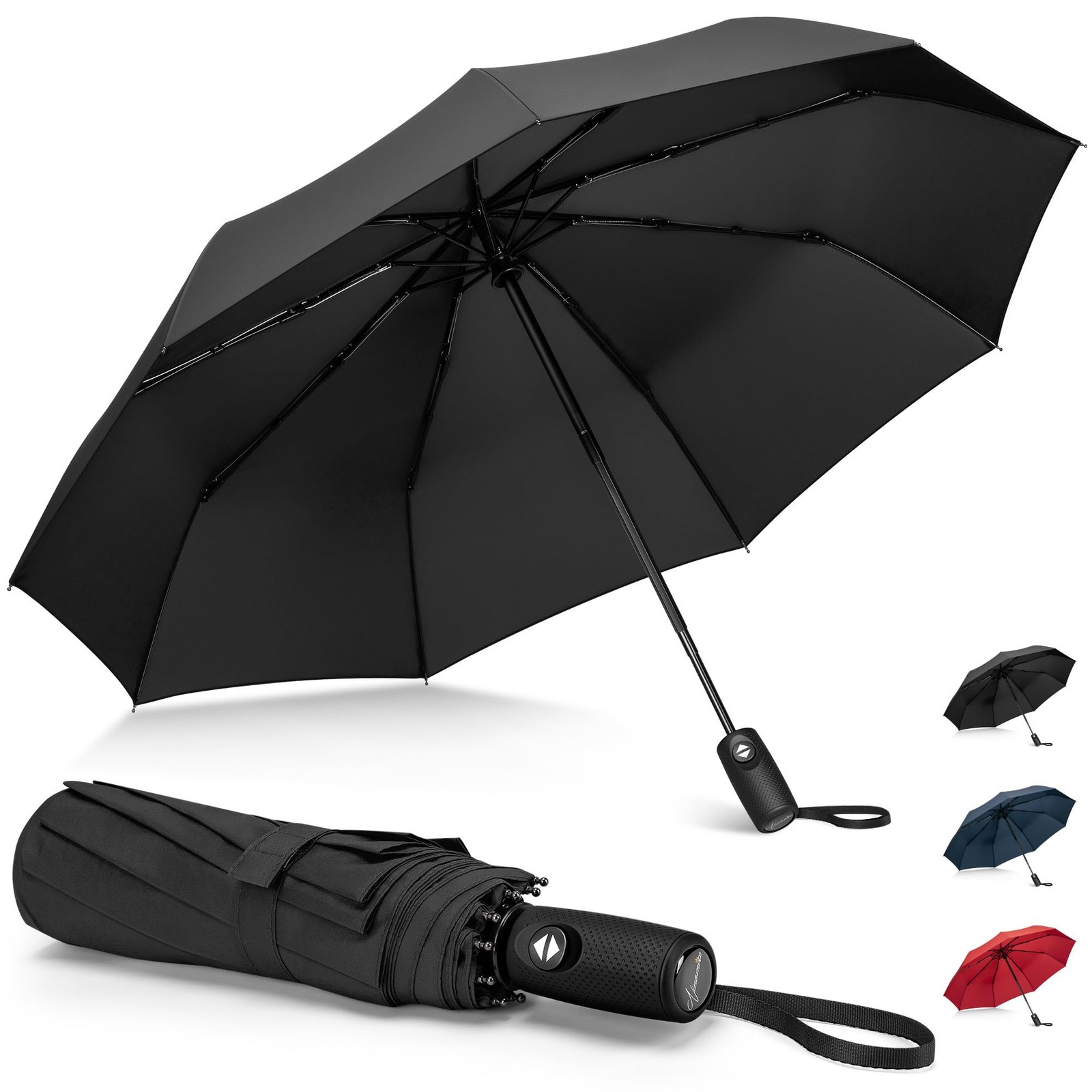 Travel Folding Umbrella Windproof for Men , Portable Compact Umbrellas Automa...