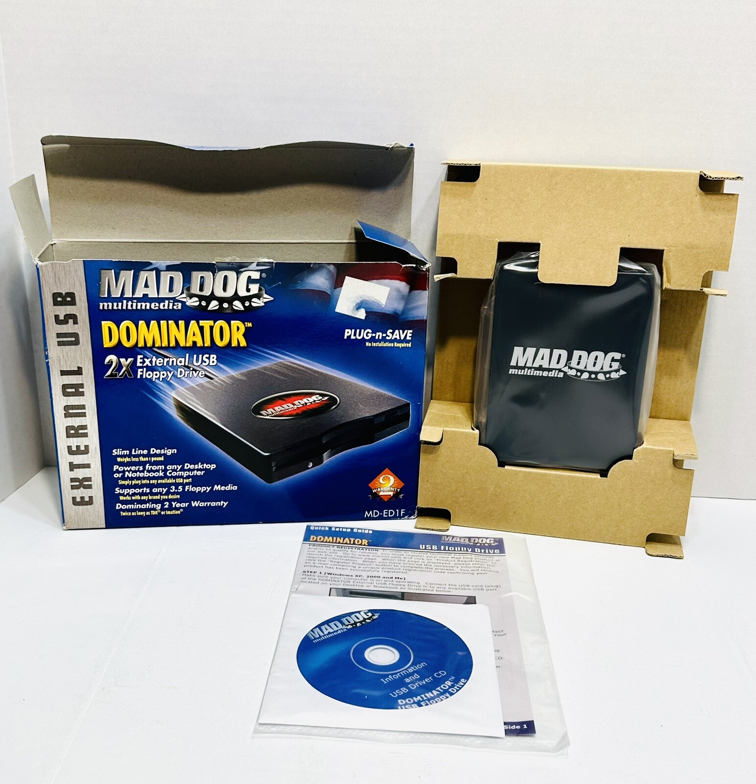 Mad Dog Multimedia Dominator 2X External USB Floppy Drive.