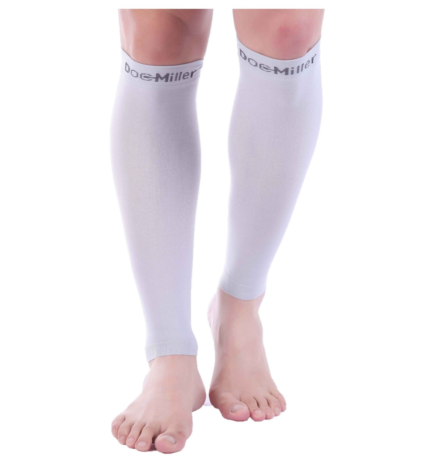 Doc Miller Calf Compression Sleeve 1 Pair 20-30mmHg Recovery Varicose Veins GRAY