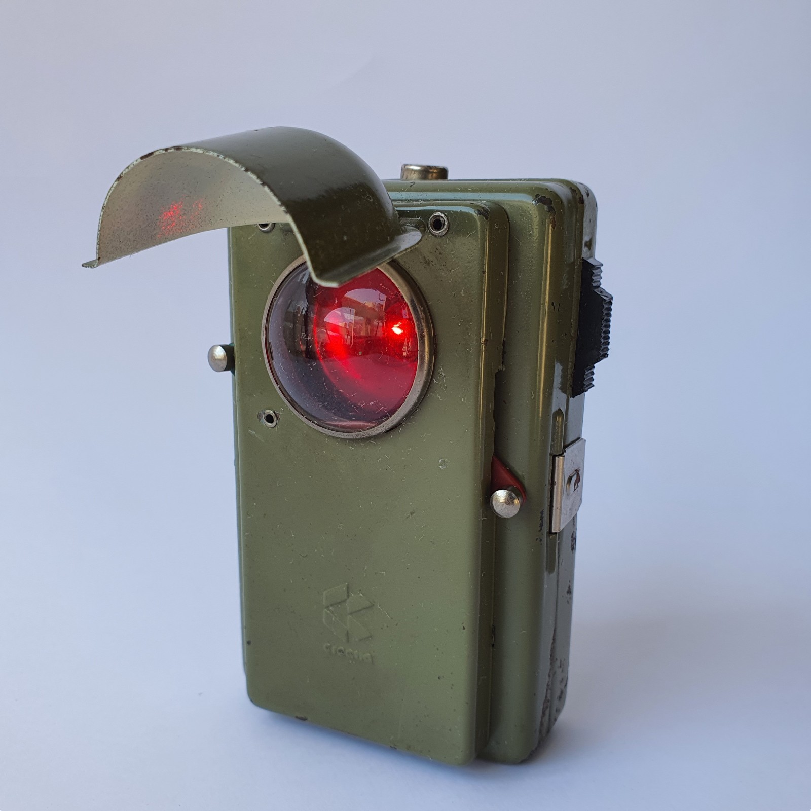 Vintage JNA Military Army Green CROATIA 3-colour Pocket Signal Torch Flashlight