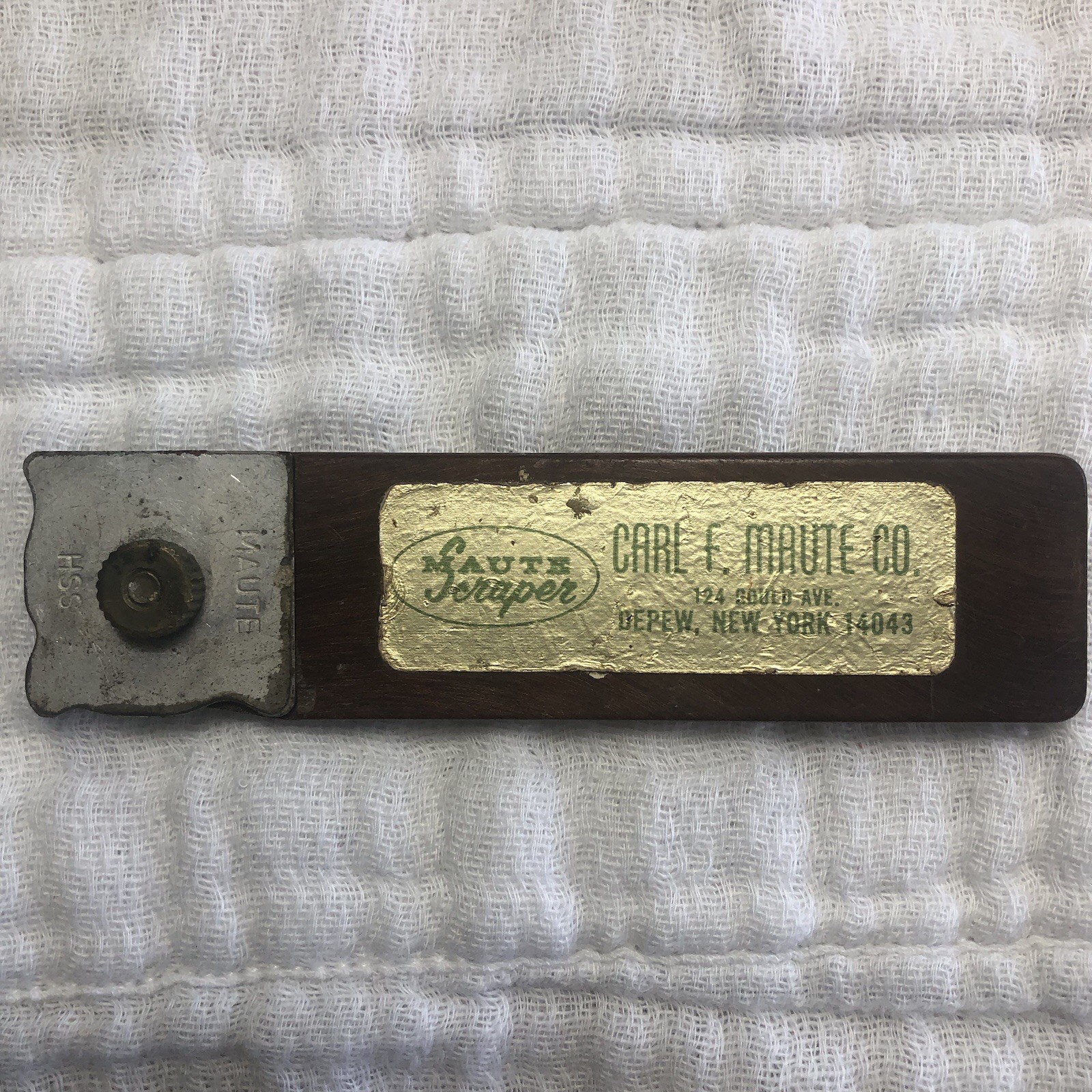 Vintage CARL F. MAUTE Wood Molding Scraper w/ Specific Blade Profiles/ DEPEW NY