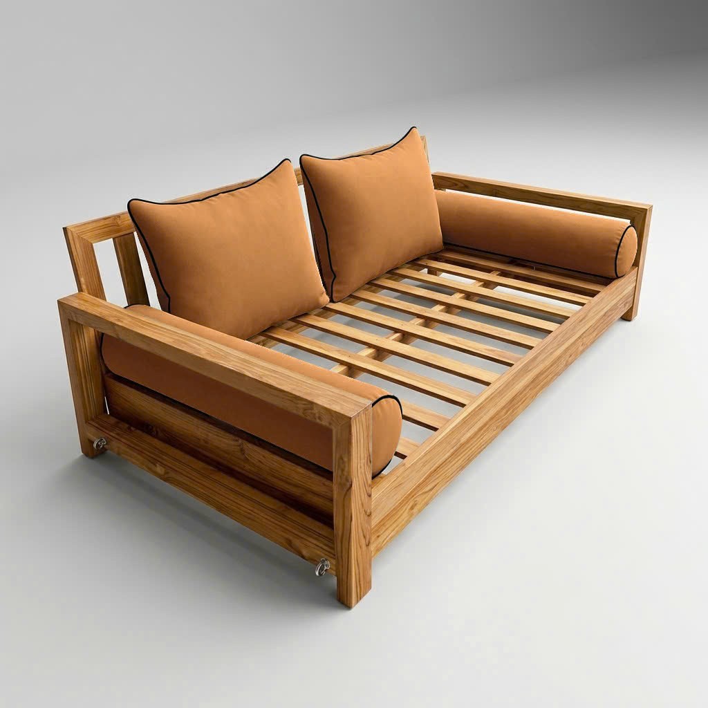 |COVER ONLY| STYLE 4 Queen Bolster Pillow Daybed Porch Swing Contrast Trim AD104