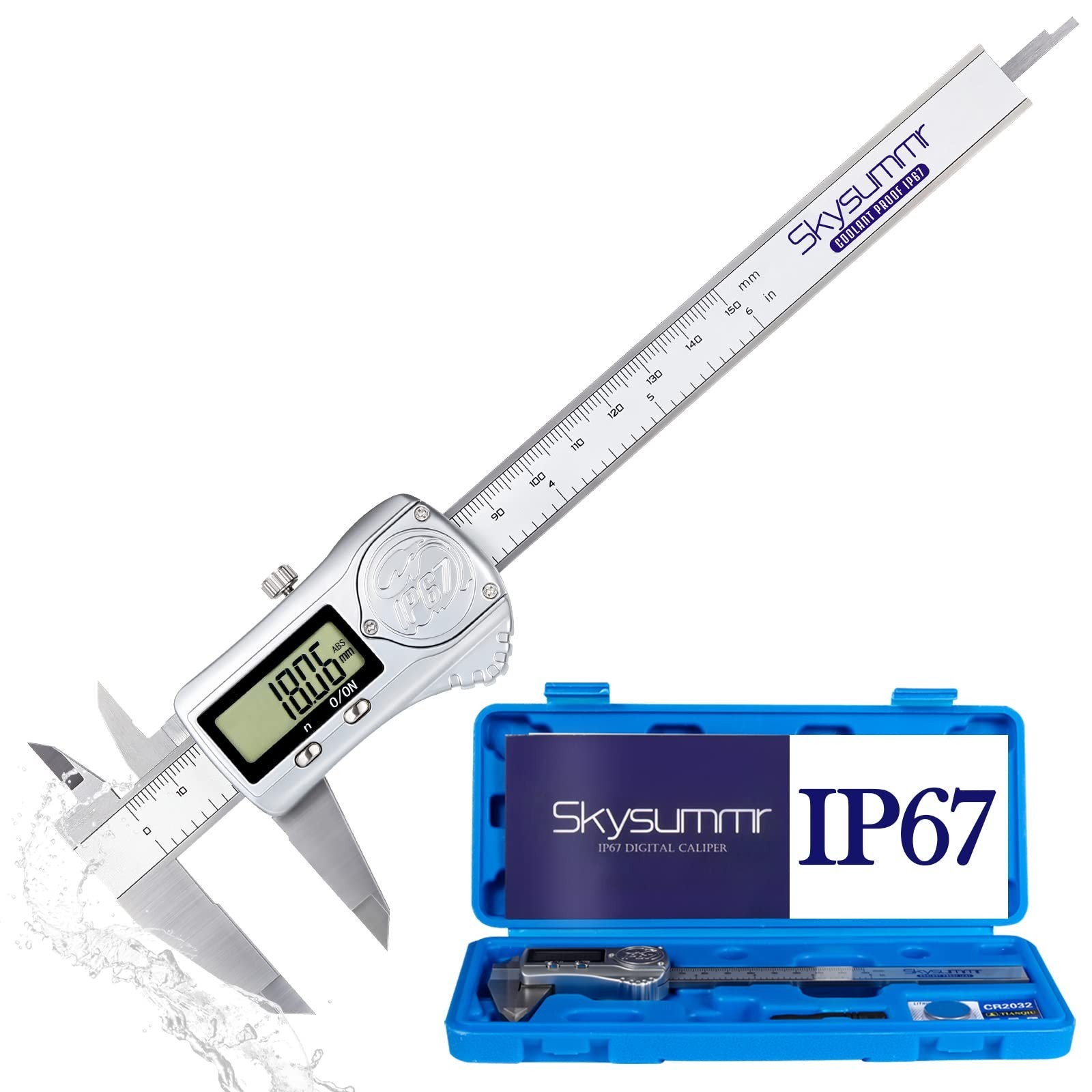 IP67 Waterproof Electronic Vernier Digital Caliper Measuring Tool Stainless S...