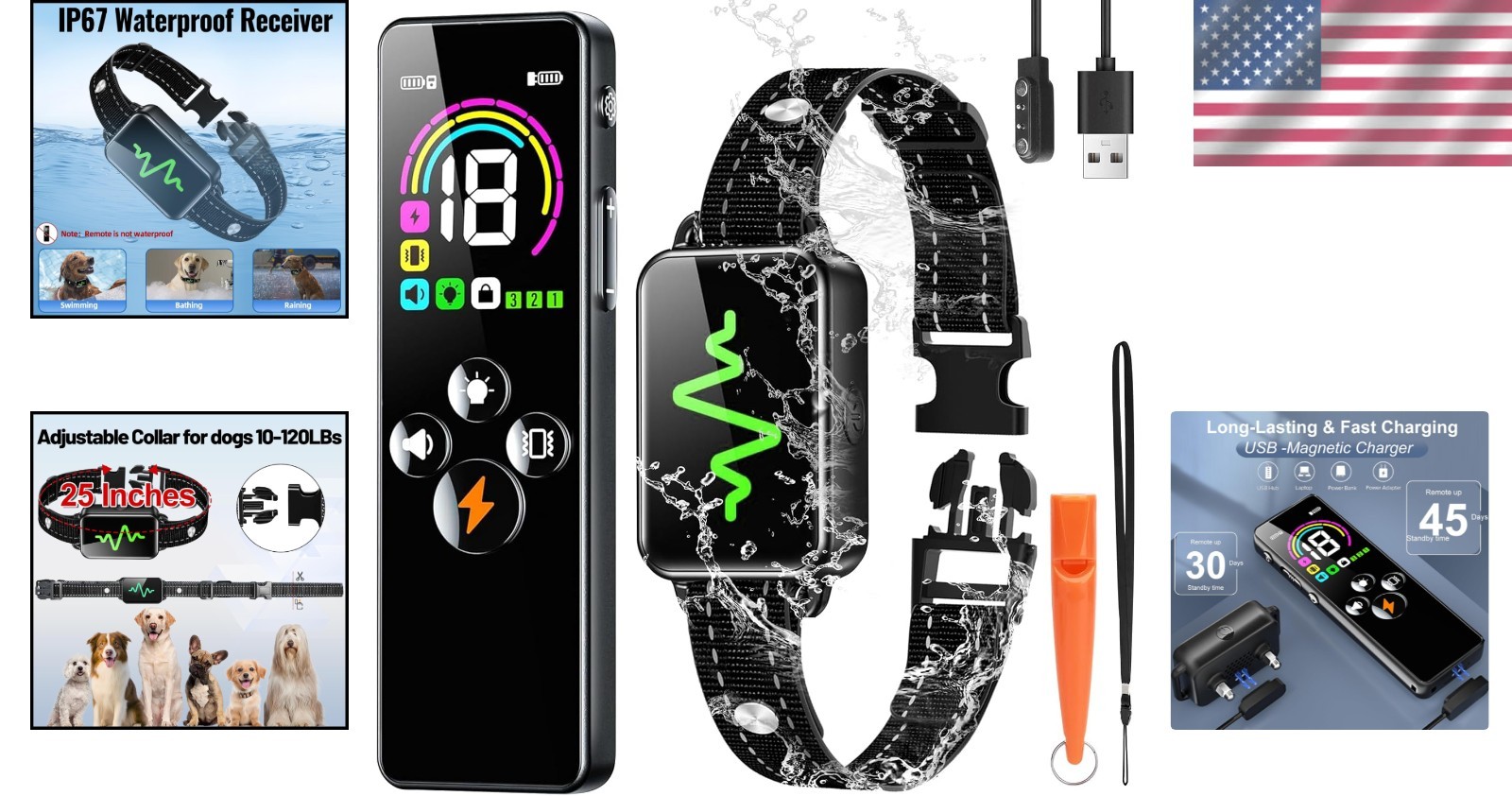 All-Breed Dog Training Collar with Remote Control - 4 Modes & Waterproof Design