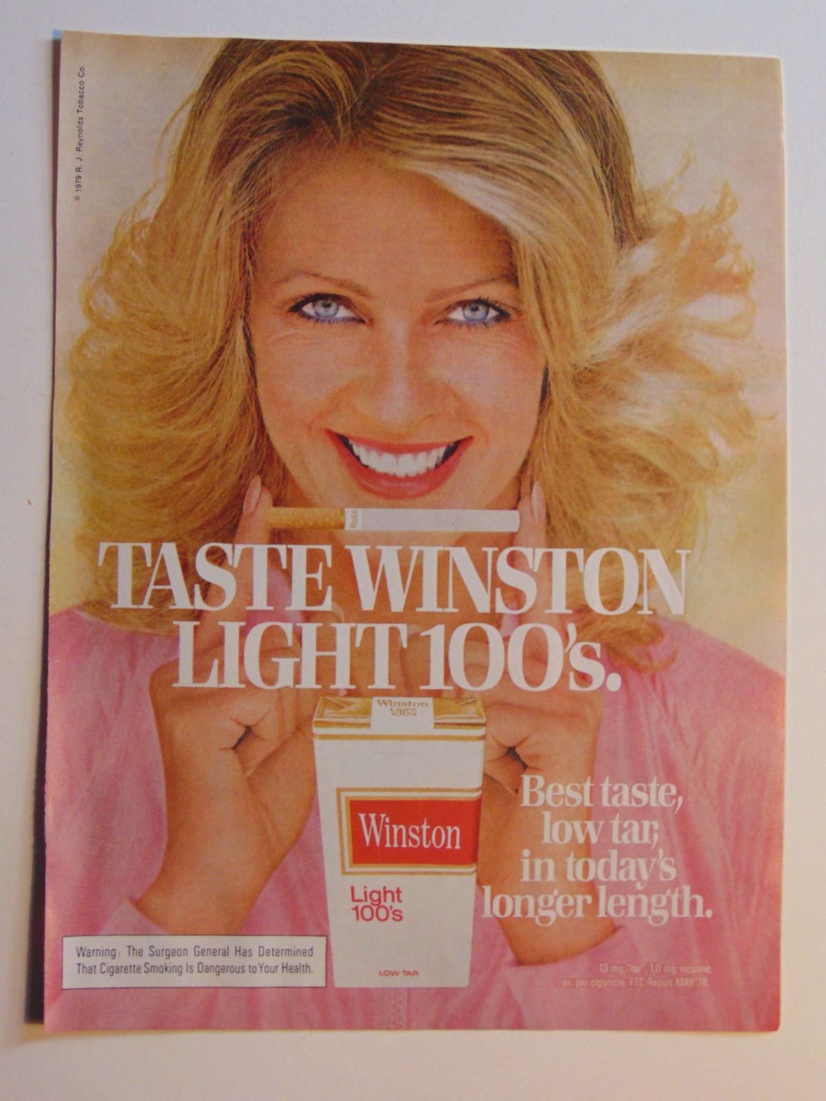 1979 WINSTON Light 100's Best Taste- print ad