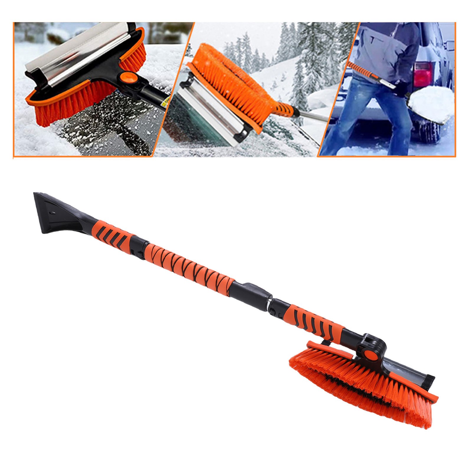 4 In 1 Extendable Snow Brush Ice Scraper For Car Windshield DHKT
