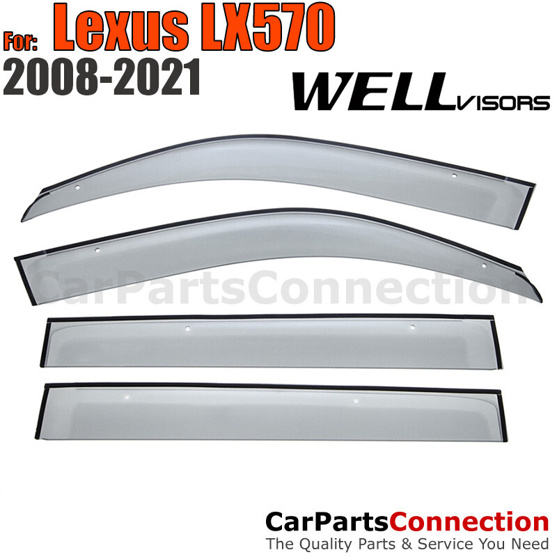 WellVisors Window Visors 2008-2021 Lexus LX570 Rain Guards Wind Sun Deflectors