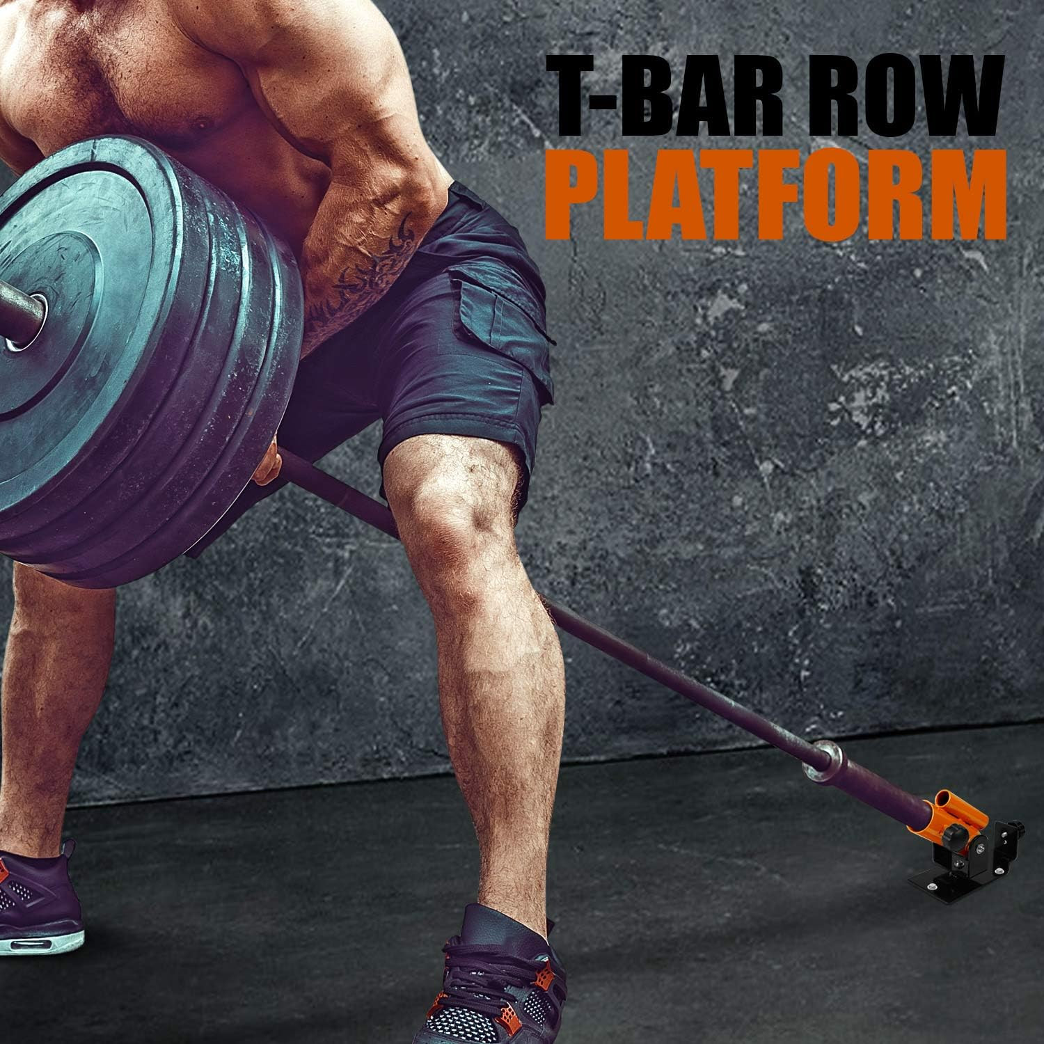 Exercise Machine Adjustable T Bar Row Attachment, D Row Handle/Landmine