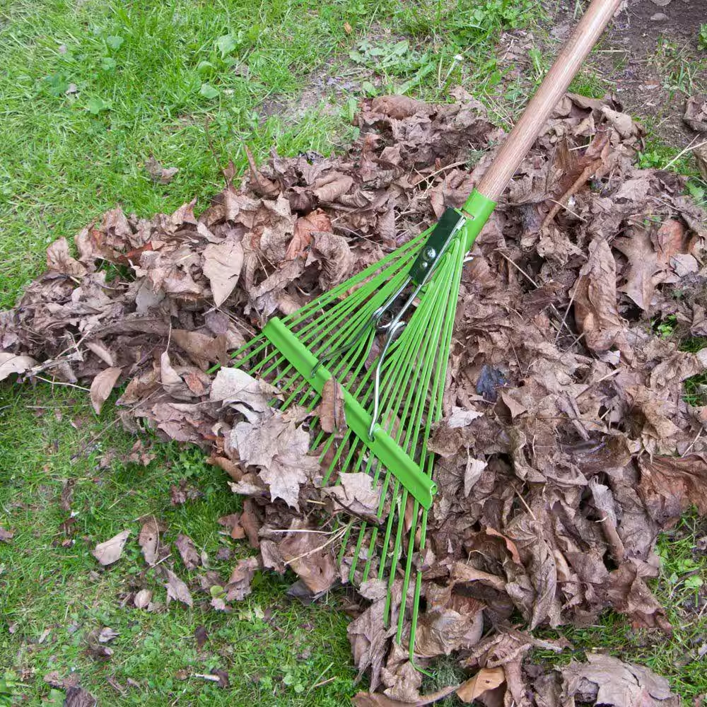 54 In. Wood Handle 22-Tine Steel Leaf Rake