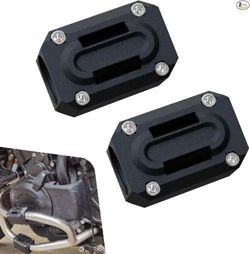 2 PCS Motorcycle Engine Guard Bumper Protection Block, Crash Bar Decor Slider, A