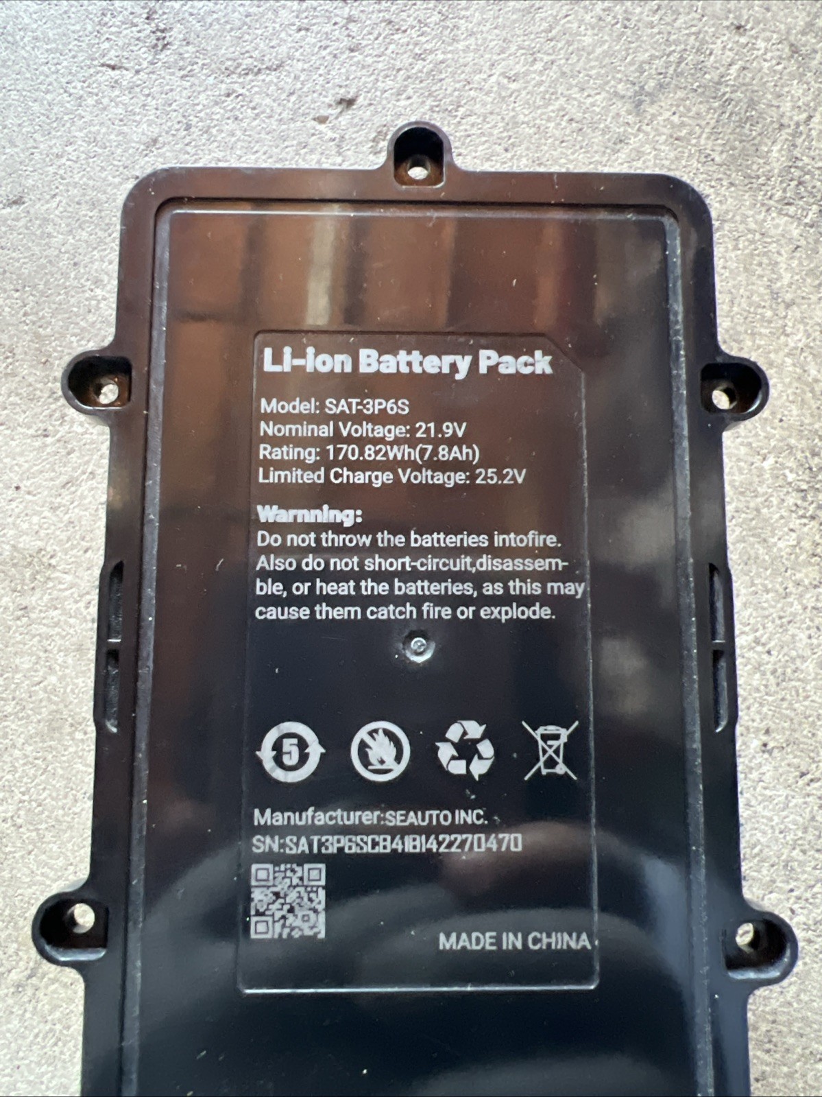 21.9V Battery for auto pool cleaner vacuum