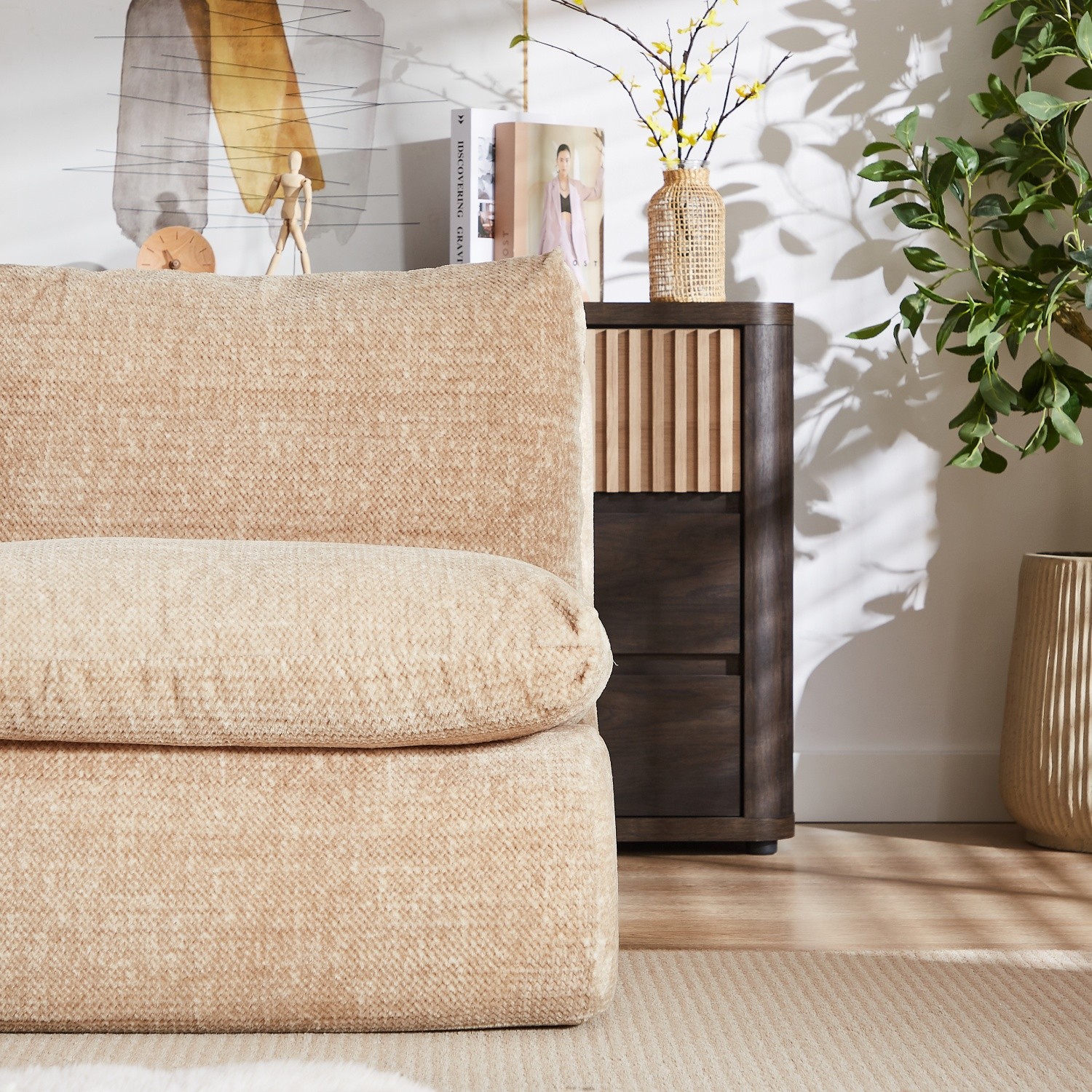 Large Bean Bag Chair with Full Compression Armless Floor Lounger Sofa for Adults