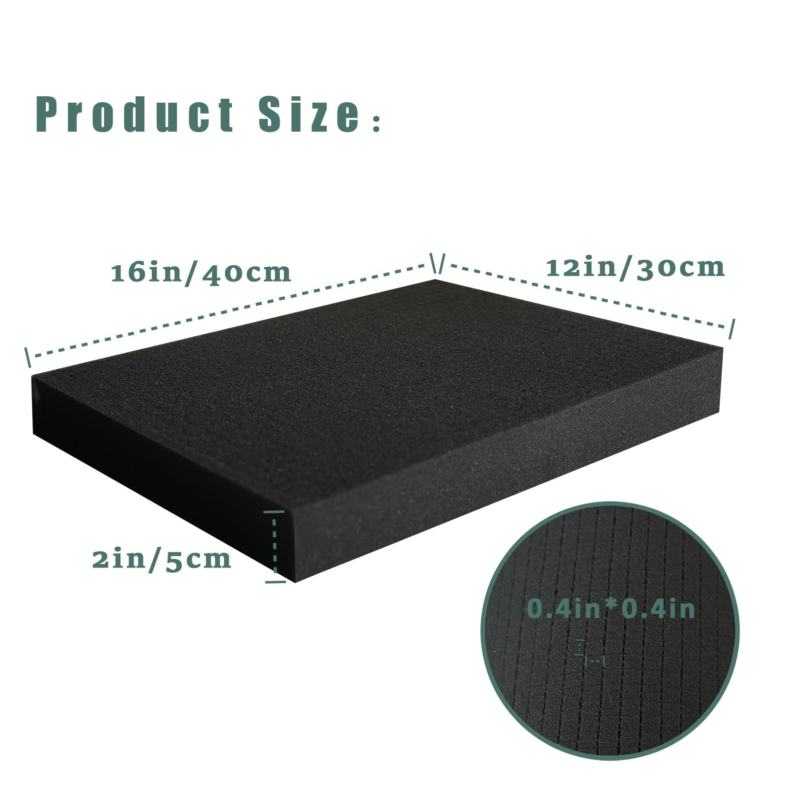 DNB Pick and Pluck Foam - 4 Pcs 16 x 12 x 2" Pre Cubed 4pcs16*12*2", black