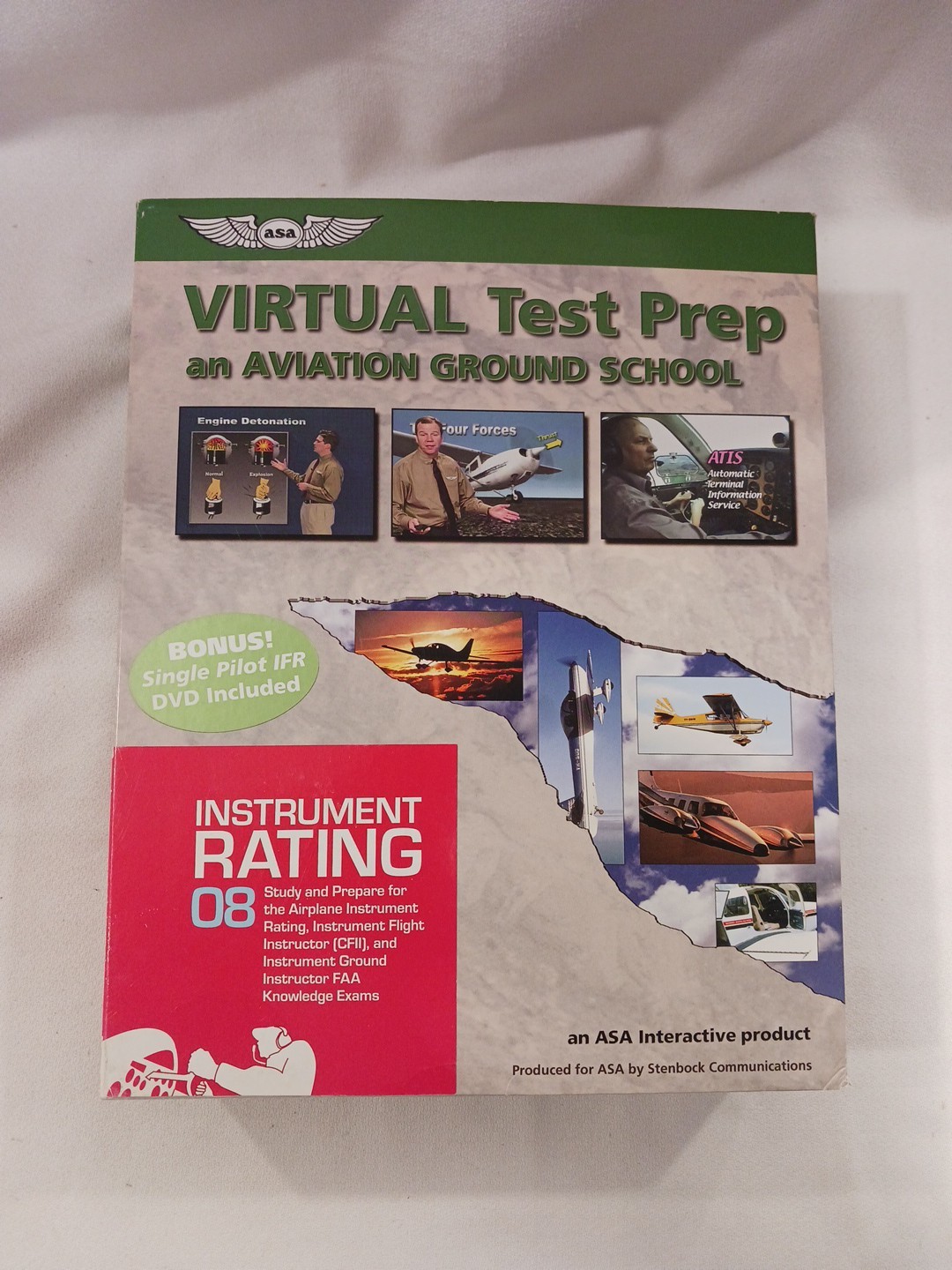 asa Virtual Test Prep Instrument Rating 08 CFII FAA Single Pilot IFR Books & DVD