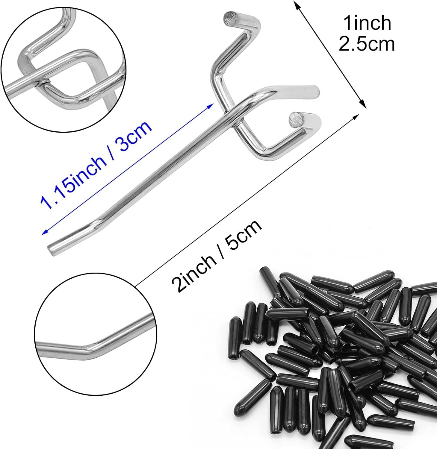 Effortless 2-Inch Pegboard Hooks - 32 Pack for Secure Tool & Supply Organization