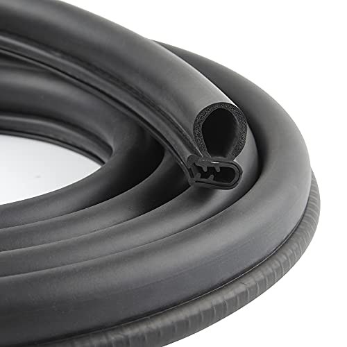 20FT Car Door Weather Strip with Top Bulb, PVC Plastic Trim with EPDM 20 Ft