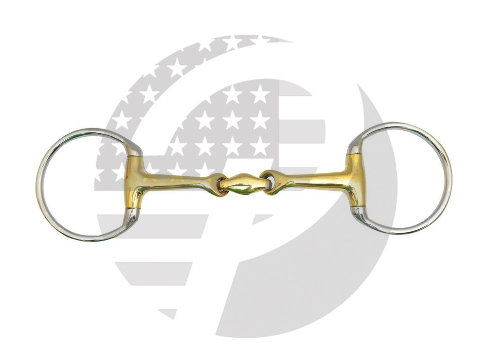 EGGBUTT Horse Bit Double Jointed With Oval Link German Silver & Stainless Steel