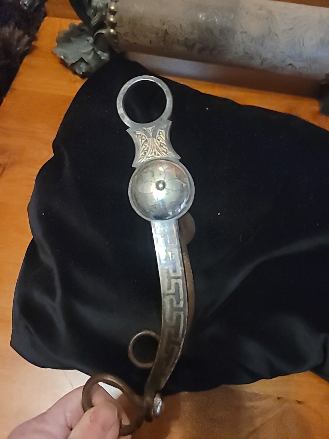 Sterling Silver Mounted Fancy Using  Bit. 5 In Mouth 2 In Port Cricket Roller