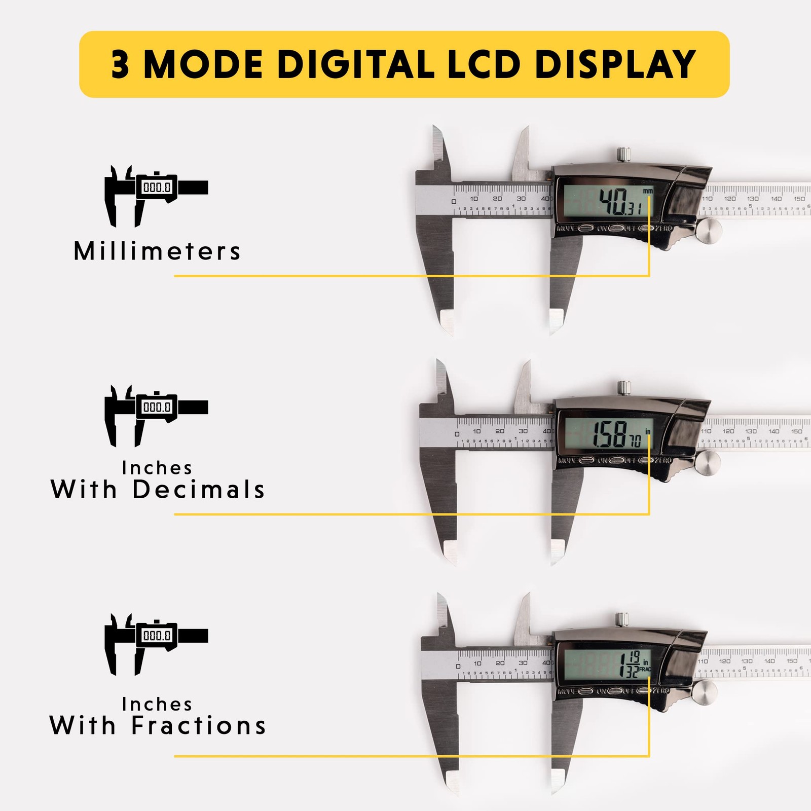 General Tools 1478 Digital Caliper - 8 Caliper Measuring Tool
