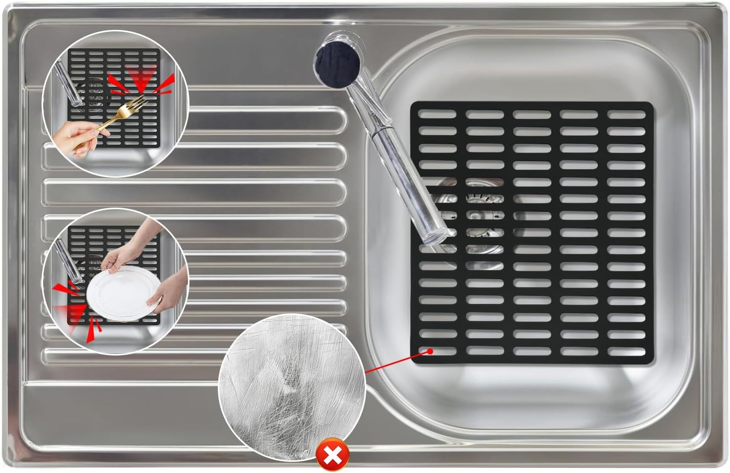 Kitchen Sink Mat, Sink Protector, Silicone Mat, Heat Resistant, No Smell | Silic