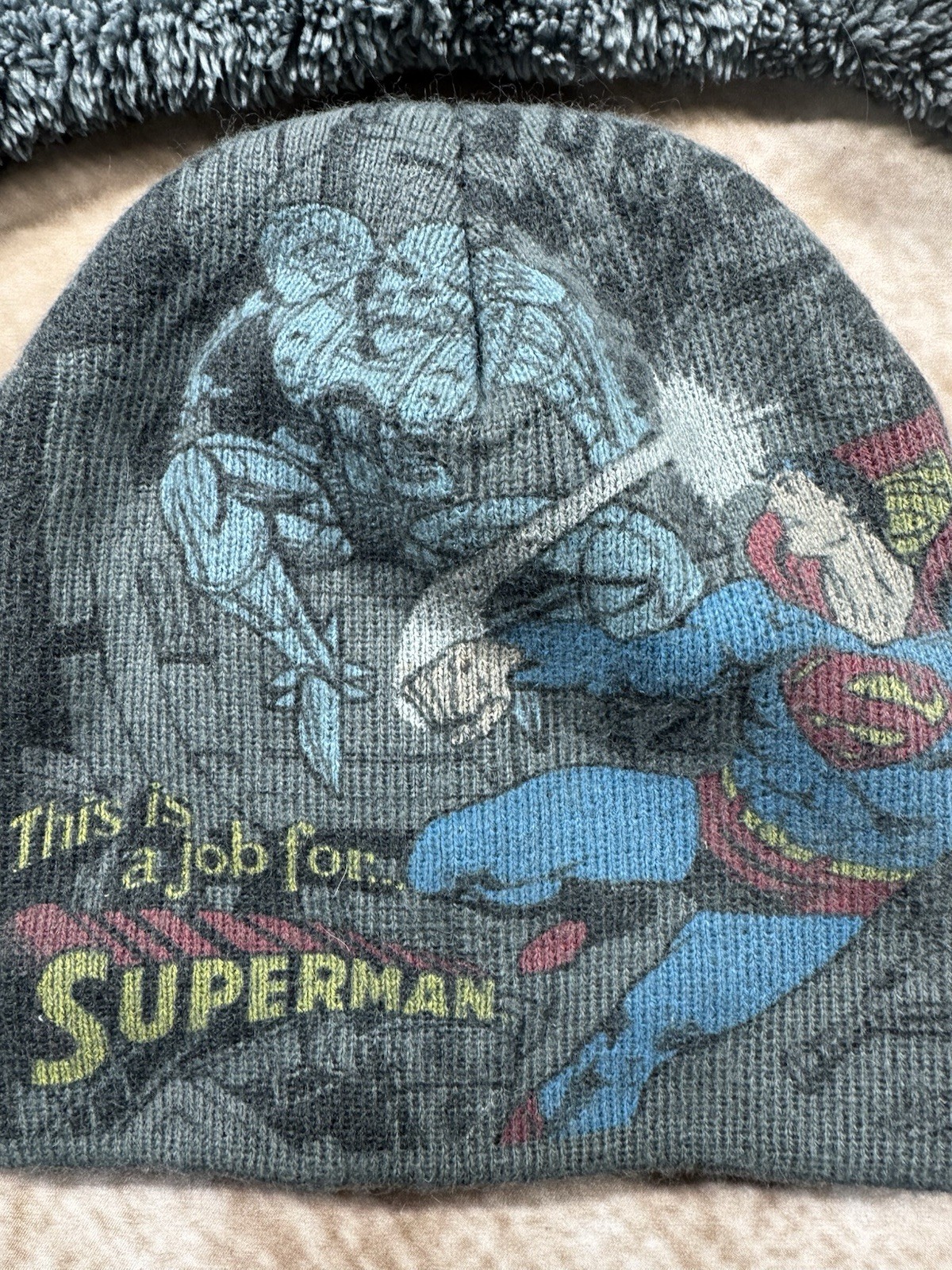 Two Kids winter Beanie Hat DC Comics Superman