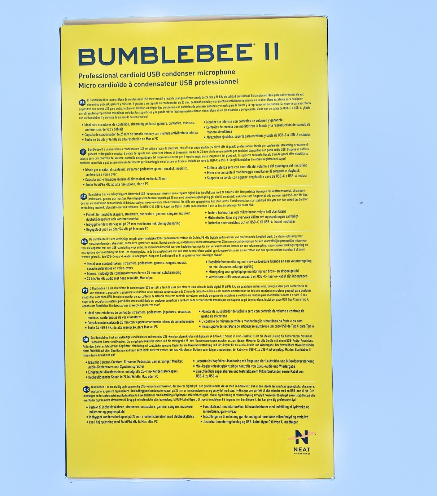 Neat Bumblebee II Professional Cardioid Directional USB Condenser Microphone New