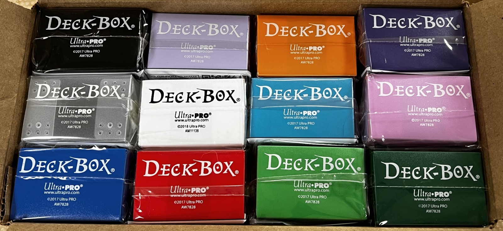 Lot of 12 Ultra Pro Deck Box Magic Assorted Colors
