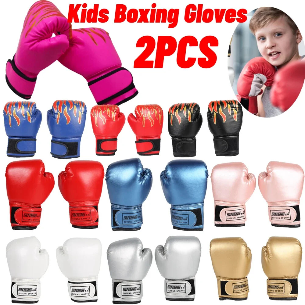 2pcs Kids Boxing Gloves PU Leather MMA Fighting Gloves Punching Bag