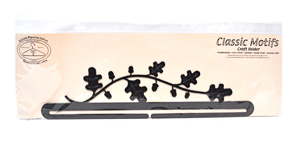 Classic Motifs Oak & Acorn 18 Inch Charcoal Split Bottom Craft Holder