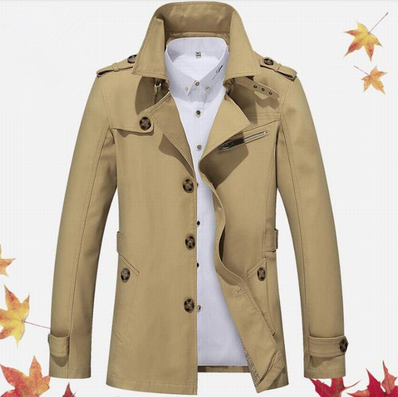 Mens Slim Fit Short Jacket Cotton Blend Button Outwear Parka Fashion Casual Coat