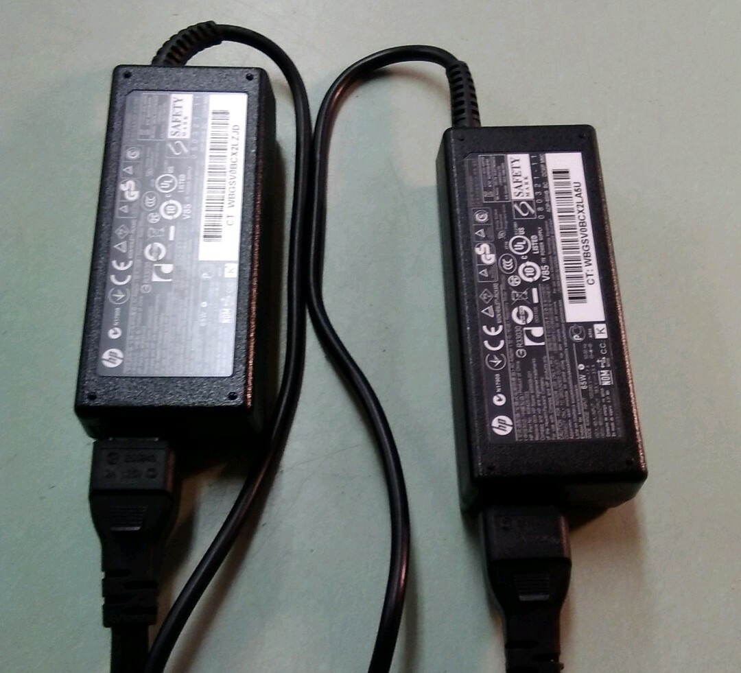 LOT OF 2 HP PPP009D 608425-003 609939-001 65W LAPTOP Power Adapter
