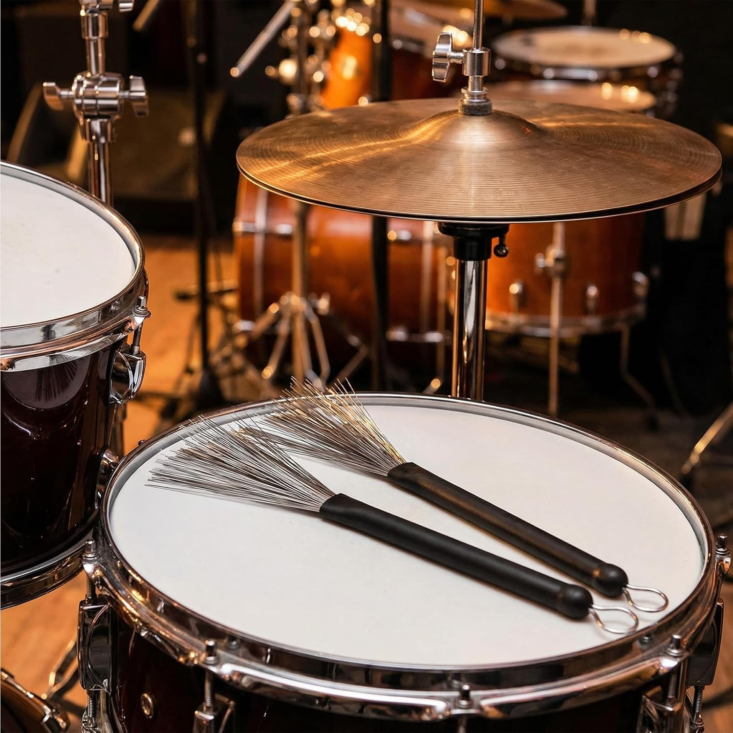 Wire Brushes for Drum Set Retractable Smooth Jazz Adjustable Fan