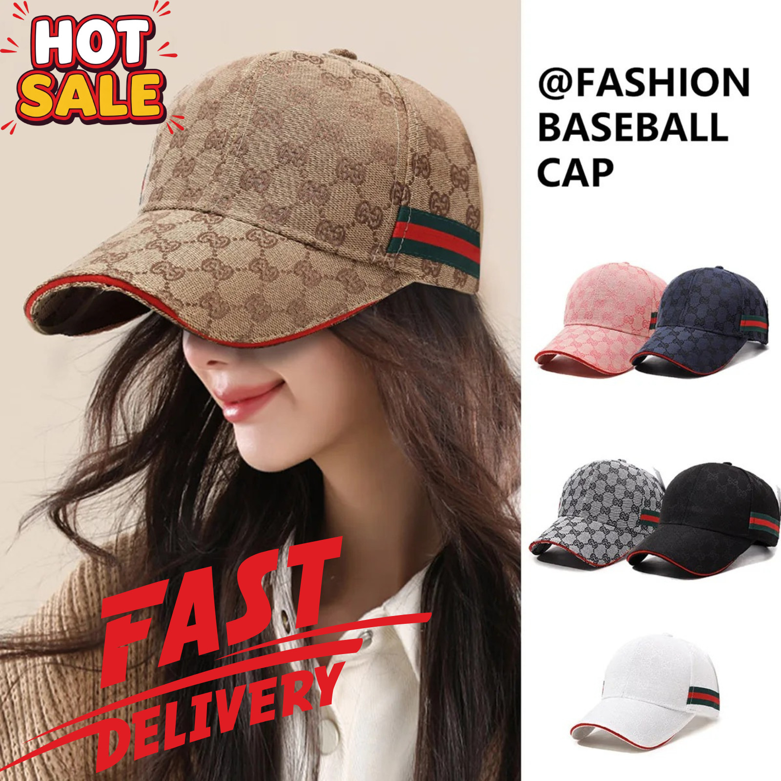 Luxury Baseball Cap Fashion Designer Outdoor Summer Travel Adjustable Casual Hat