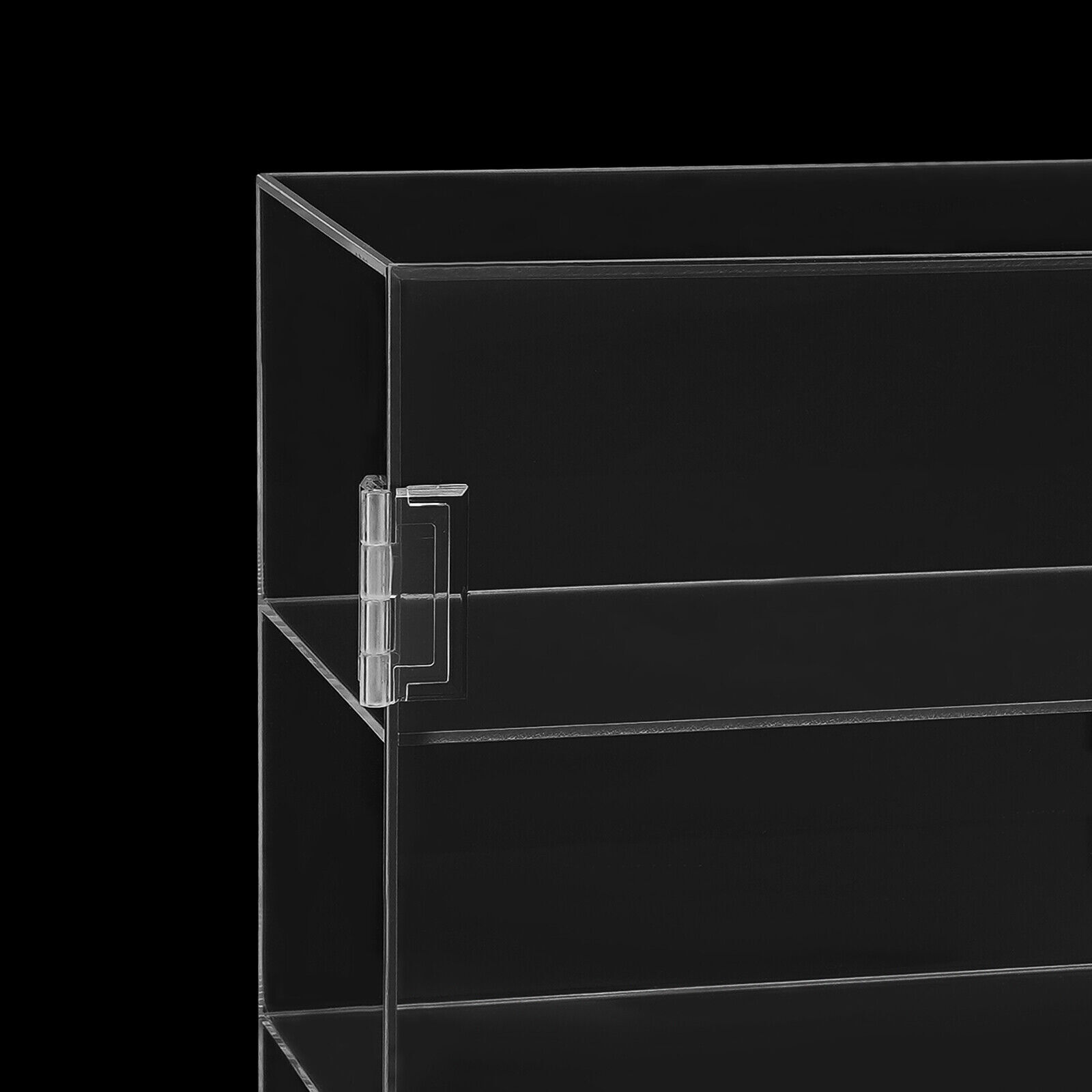 4-Layer Clear Acrylic Display Case 30 × 15 × 40 cm Lockable Countertop Showcase