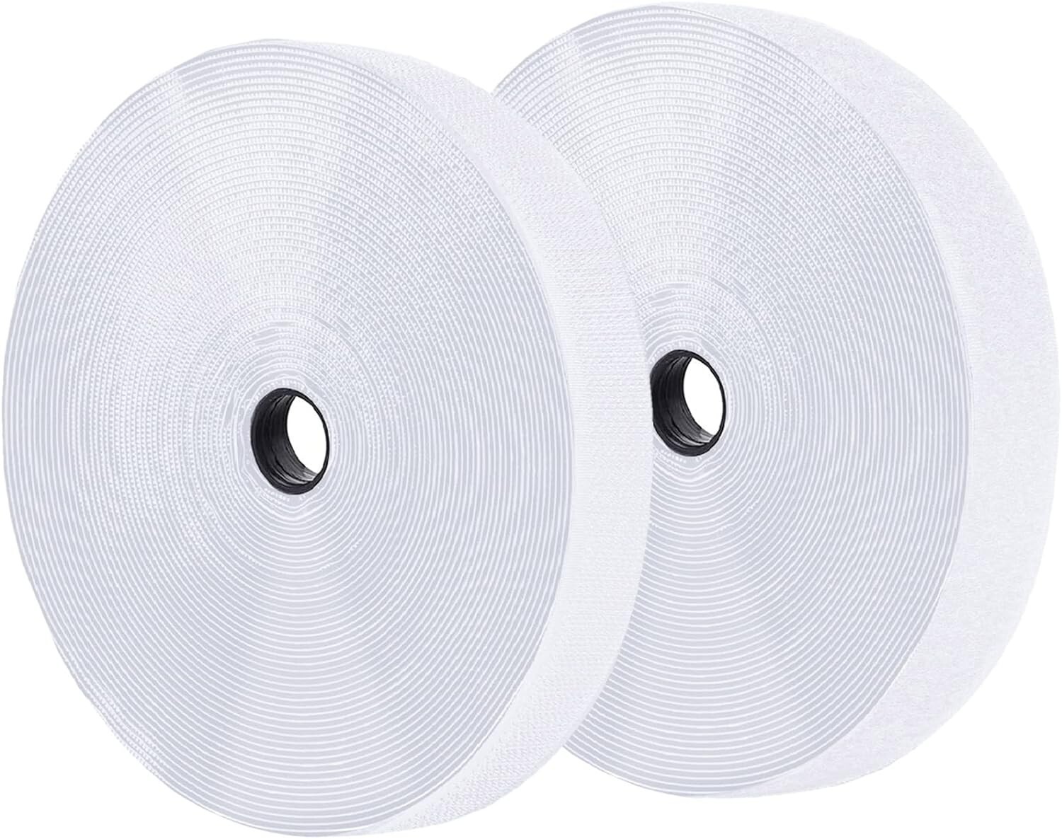 HOOK & LOOP Combo Adhesive Strips Bulk Pack - 1" x 75', White
