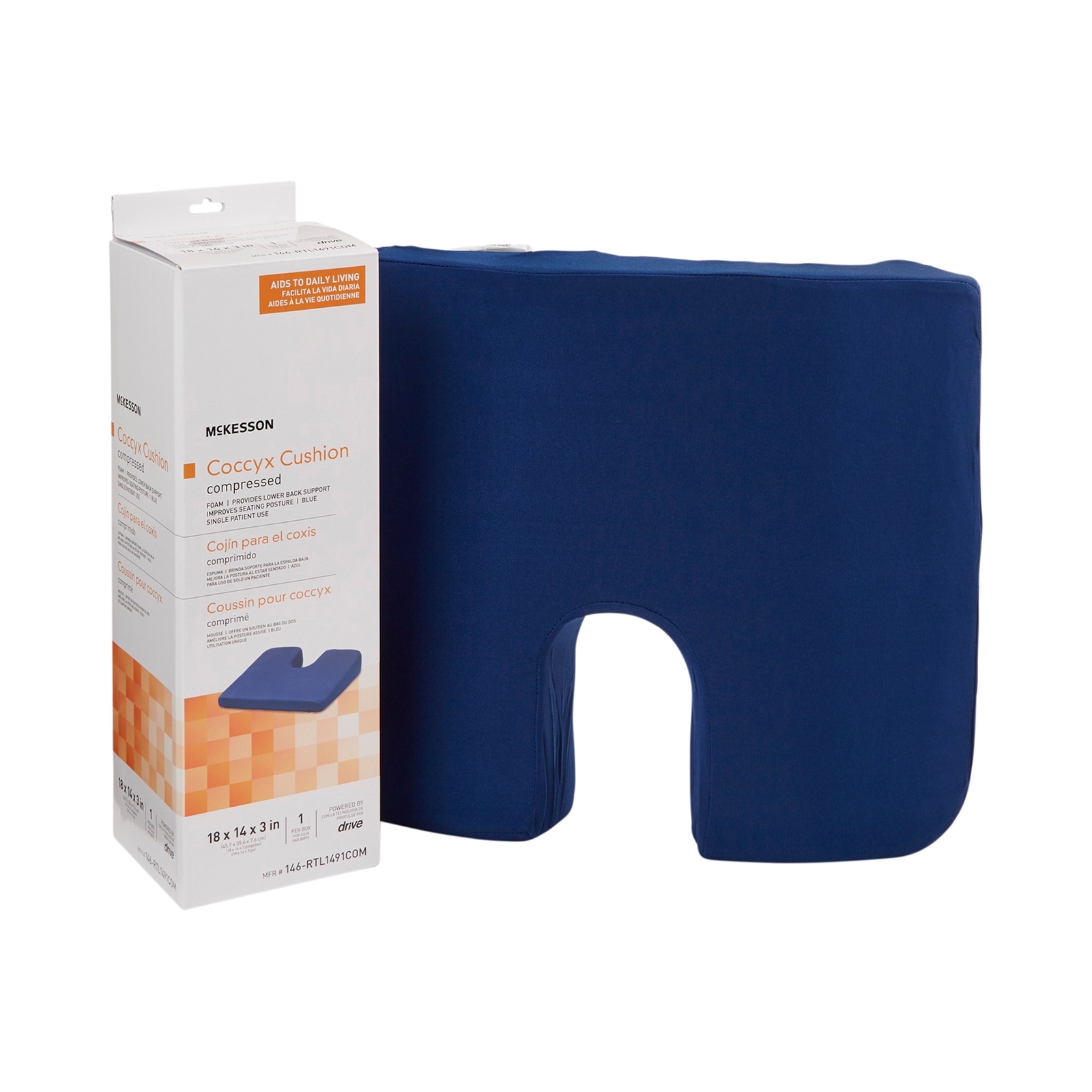 McKesson Foam Coccyx Relief Seat Cushion For General Seating Use
