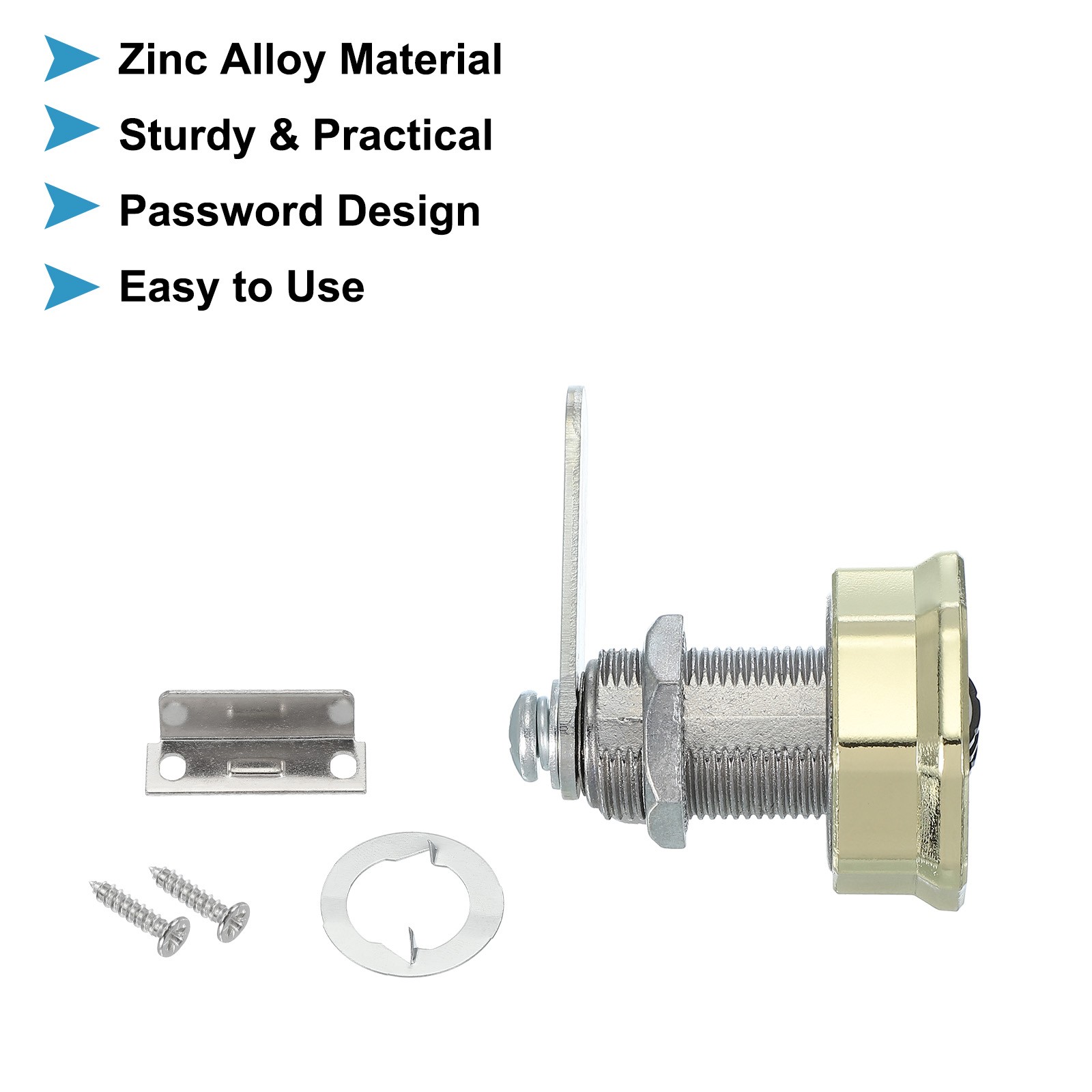 2pcs cylinder lock for wardrobe 1\" combination code gold