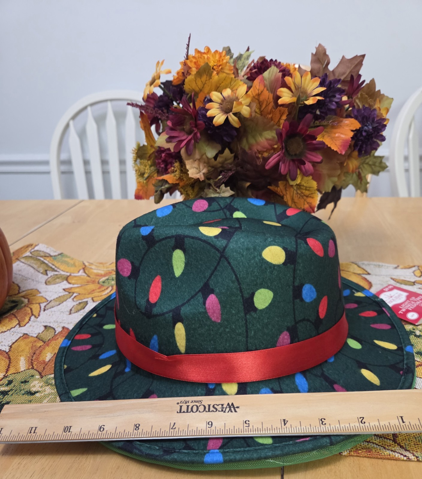 Light Up LED 3 Modes One Size Twinkle Tree Holiday Fedora Hat- NEW