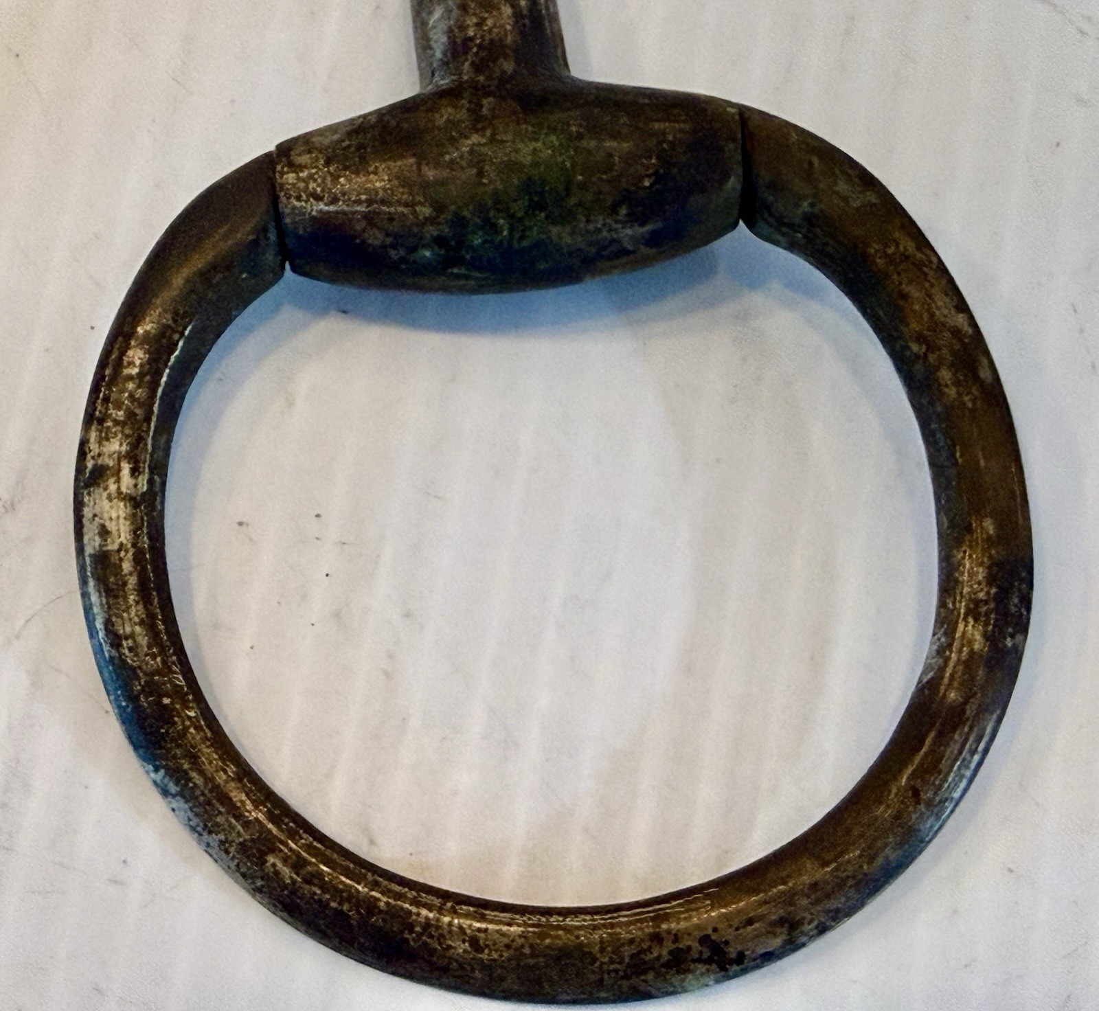 Antique Brass Eggbutt Snaffle Horse Bit Large Ring Brass Bronze Tack
