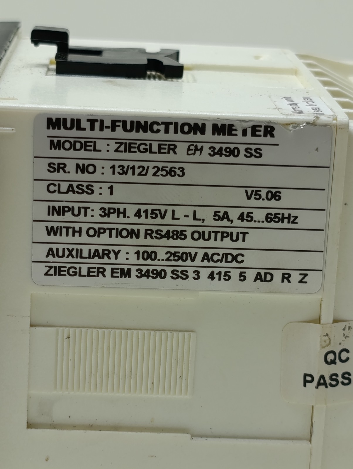 Ziegler EM 3490 SS Multifunction Power Meter EM3490SS & TESTED
