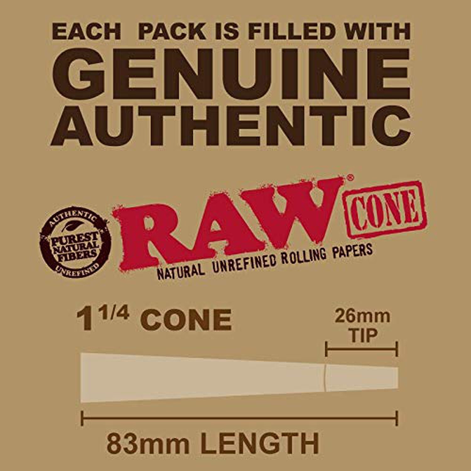 RAW Cones Classic 1 1/4 Size: 50 Pack