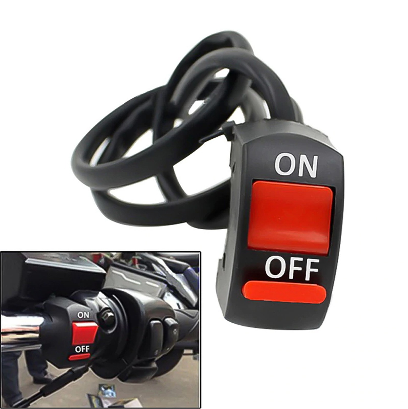 Kill ON-OFF Latching Switch 12V Scooter ATV Dirt Bike 7/8" Handlebar Switch Moto