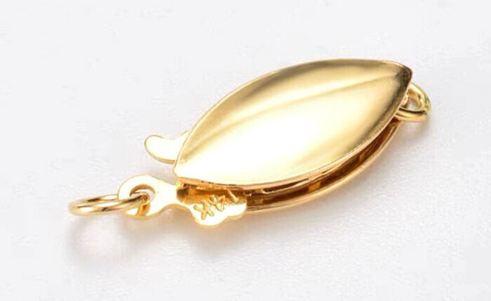 14K Solid Yellow Gold Pearl-Bead-Jewelry Necklace Bracelet frosted Clasp